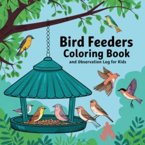 A cover of a book with birds in a feeder