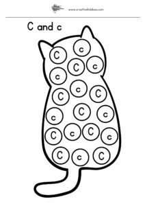 Exercise for children to learn uppercase and lowercase letters C and sound of letter C