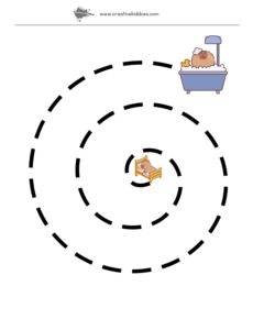 Worksheet for toddlers with simple tracing spiral activity